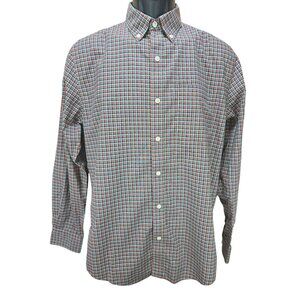 L.L. Bean Mens Small Shirt Slightly Fitted Red & Blue Plaid Button-Down